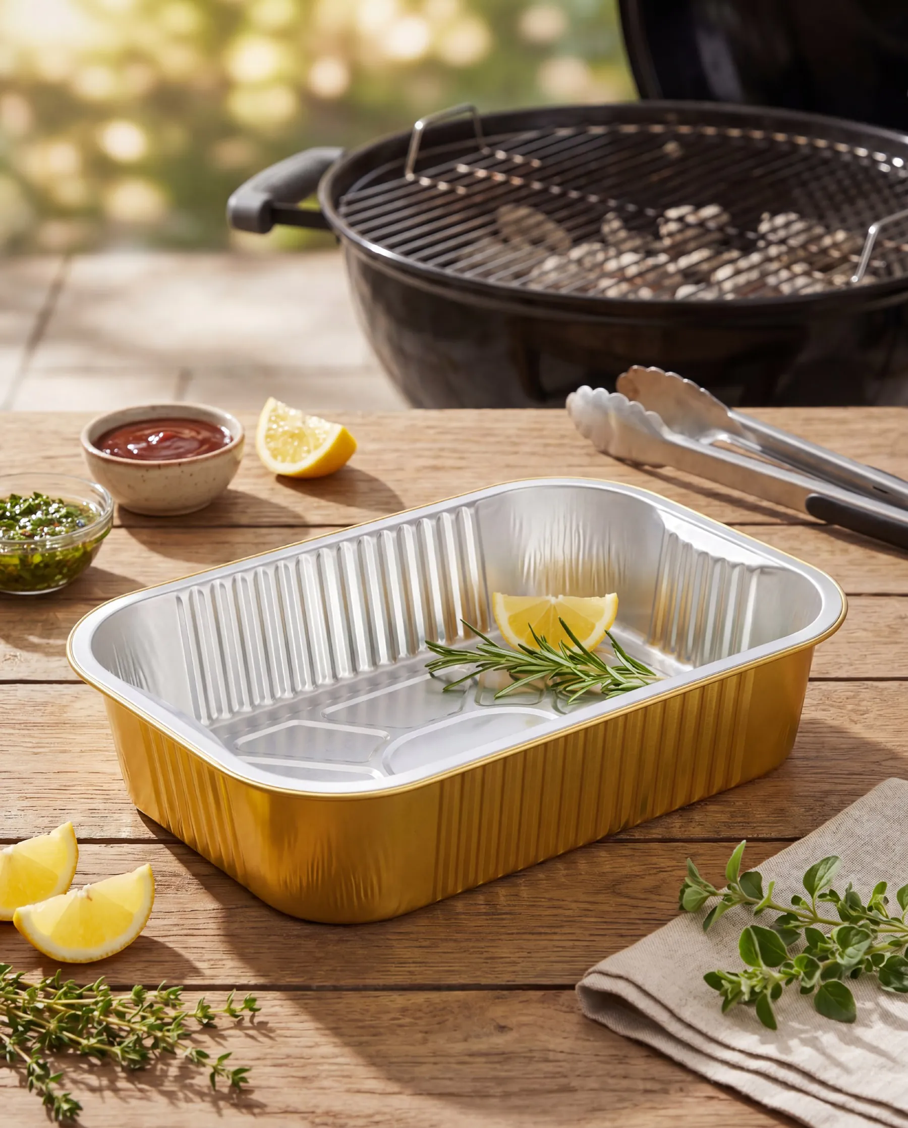 Gold foil catering trays