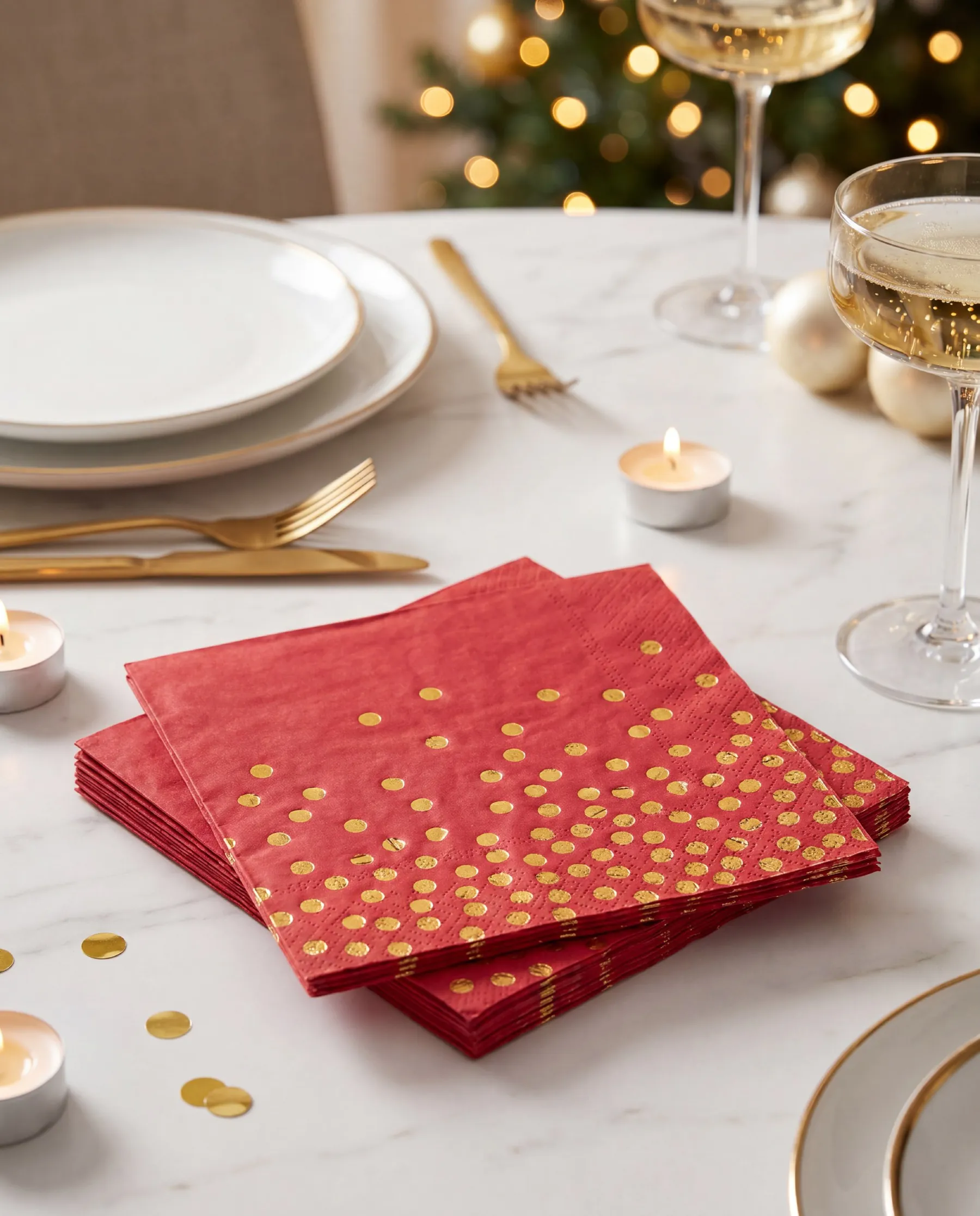Gold-dot napkin sets